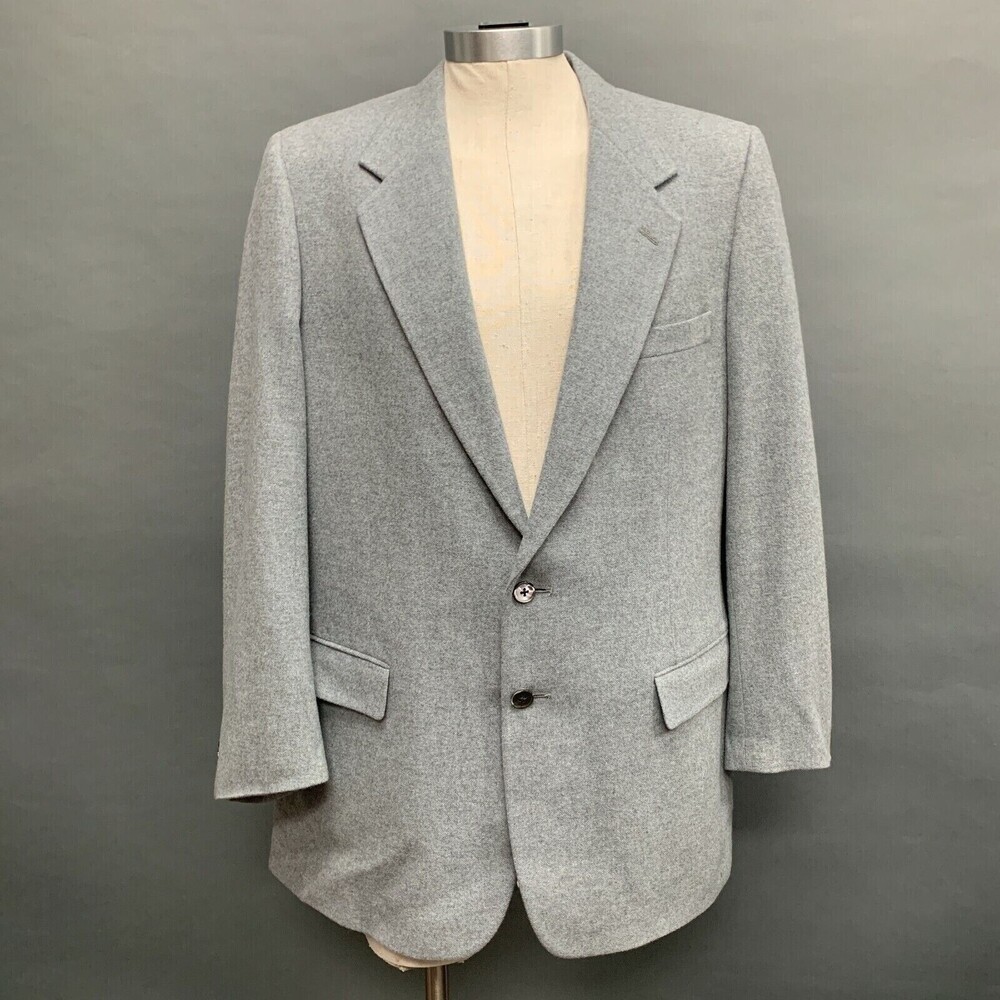 Chukker Men's Jacket Blazer Size 42 44‎ Light Gray 100% Super Fine Cashmere